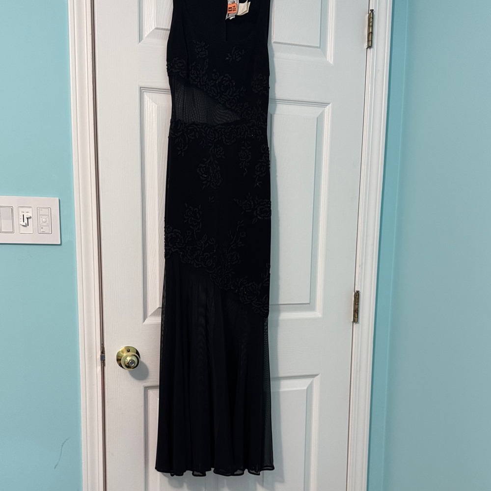 Tadashi Shoji Black Floral Maxi Dress